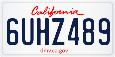 CA license plate 6UHZ489