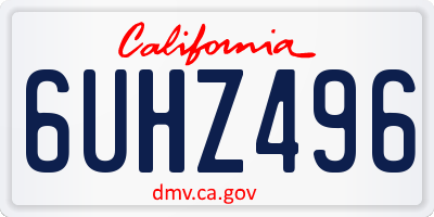 CA license plate 6UHZ496