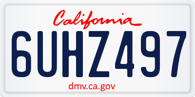 CA license plate 6UHZ497
