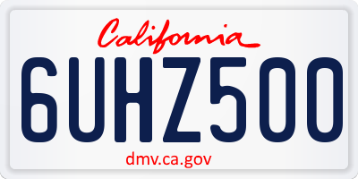 CA license plate 6UHZ500