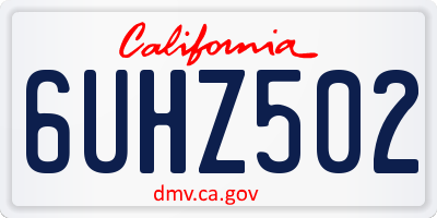 CA license plate 6UHZ502