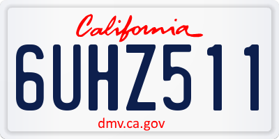 CA license plate 6UHZ511