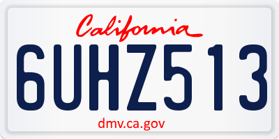 CA license plate 6UHZ513