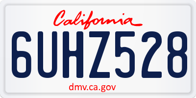 CA license plate 6UHZ528