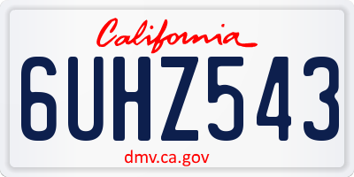 CA license plate 6UHZ543