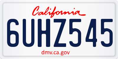 CA license plate 6UHZ545