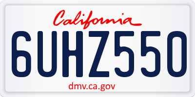 CA license plate 6UHZ550