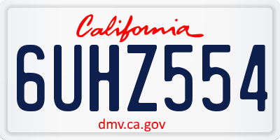 CA license plate 6UHZ554