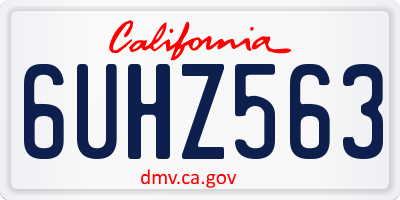 CA license plate 6UHZ563