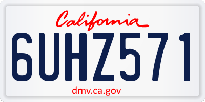 CA license plate 6UHZ571
