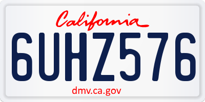 CA license plate 6UHZ576