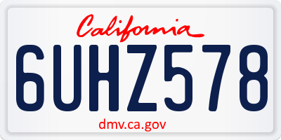 CA license plate 6UHZ578