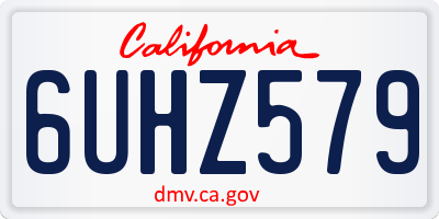 CA license plate 6UHZ579