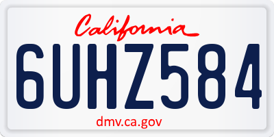 CA license plate 6UHZ584