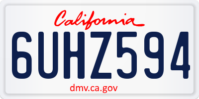 CA license plate 6UHZ594