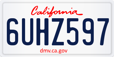 CA license plate 6UHZ597