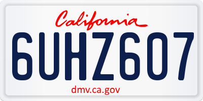 CA license plate 6UHZ607