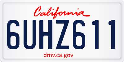 CA license plate 6UHZ611