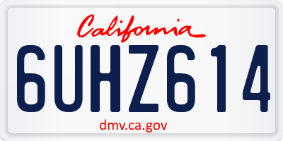 CA license plate 6UHZ614