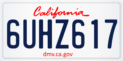 CA license plate 6UHZ617