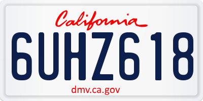 CA license plate 6UHZ618