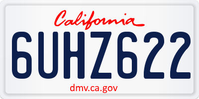 CA license plate 6UHZ622