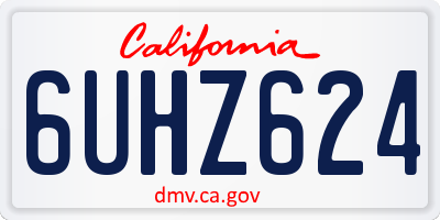 CA license plate 6UHZ624
