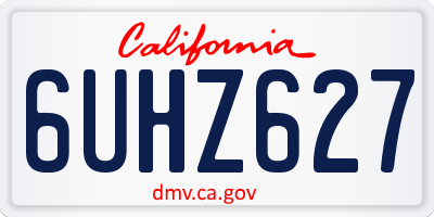 CA license plate 6UHZ627