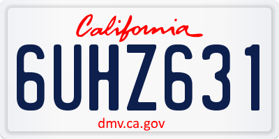 CA license plate 6UHZ631