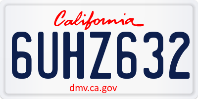 CA license plate 6UHZ632