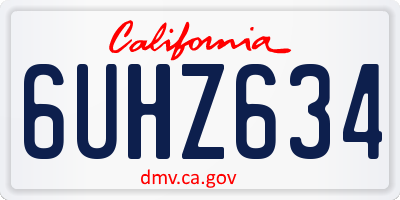 CA license plate 6UHZ634