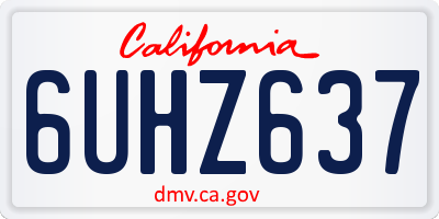 CA license plate 6UHZ637