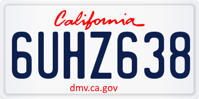 CA license plate 6UHZ638