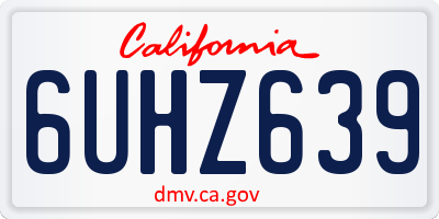 CA license plate 6UHZ639