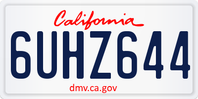 CA license plate 6UHZ644