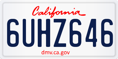 CA license plate 6UHZ646