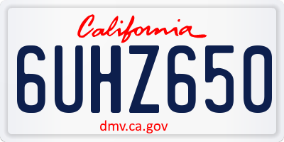 CA license plate 6UHZ650
