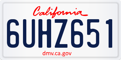 CA license plate 6UHZ651