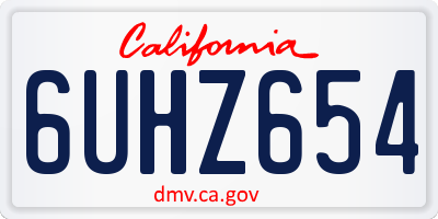 CA license plate 6UHZ654