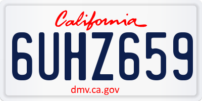 CA license plate 6UHZ659