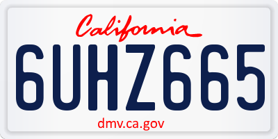 CA license plate 6UHZ665