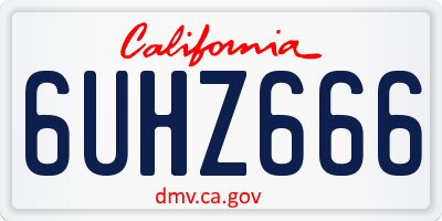 CA license plate 6UHZ666
