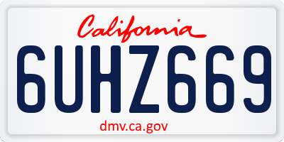 CA license plate 6UHZ669