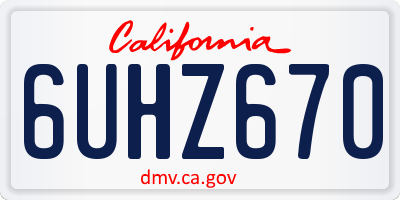 CA license plate 6UHZ670