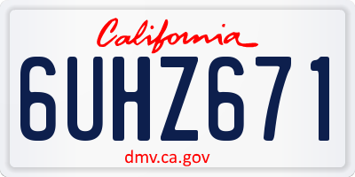 CA license plate 6UHZ671