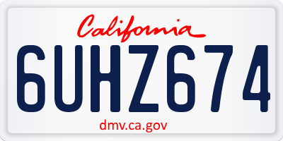 CA license plate 6UHZ674
