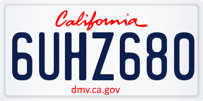 CA license plate 6UHZ680