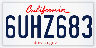 CA license plate 6UHZ683