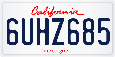 CA license plate 6UHZ685