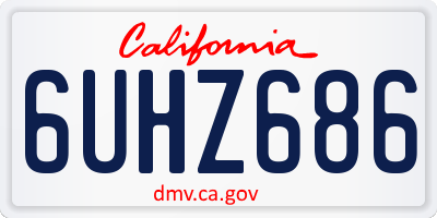 CA license plate 6UHZ686